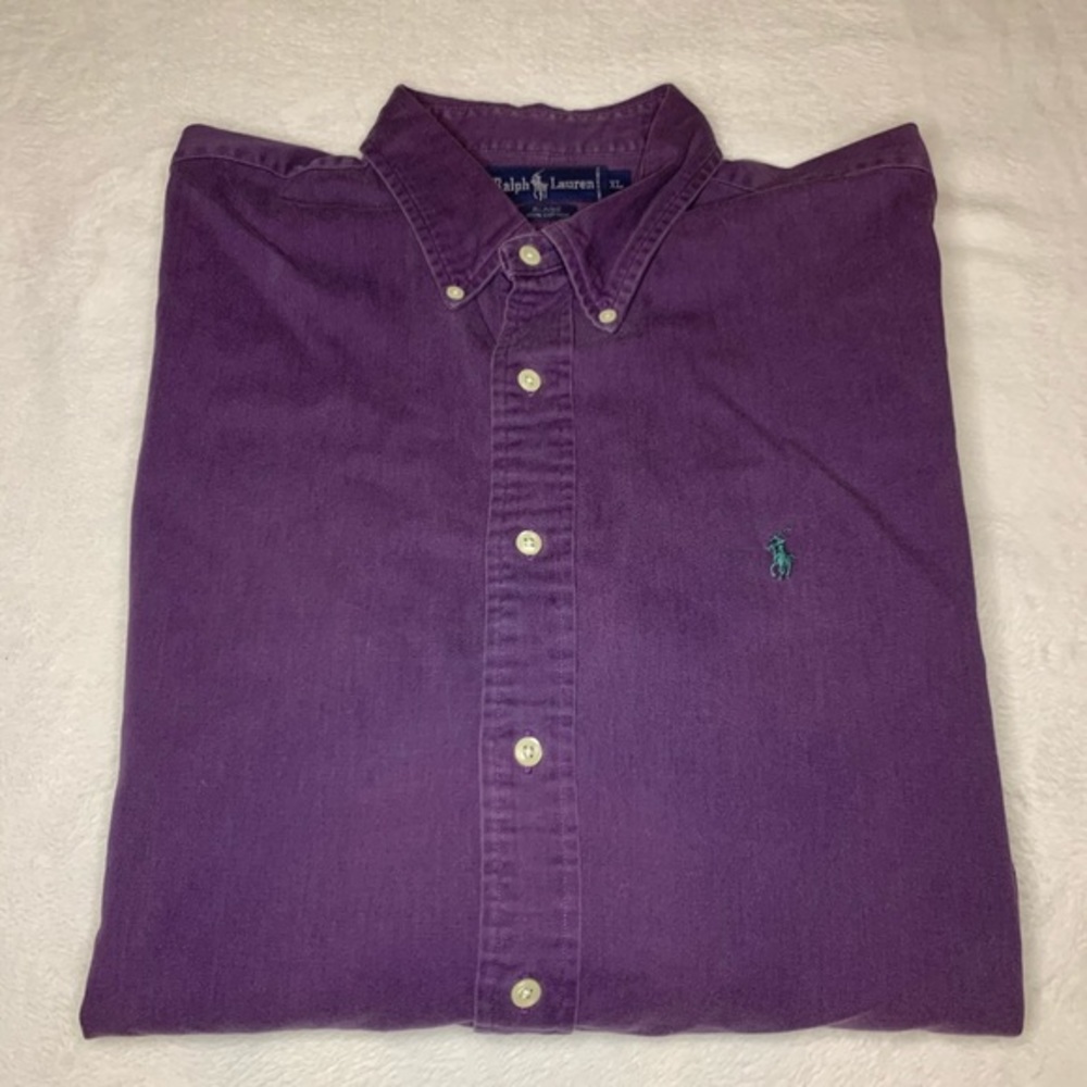 Polo Ralph Lauren Blaire Cotton Long Sleeve Purple Shirt Small Pony Country XL